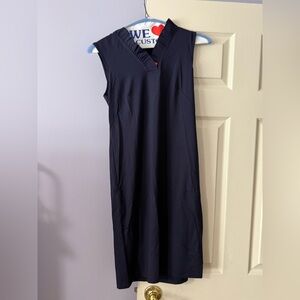 Talbots Blue Sleeveless V-neck Sheath Dress